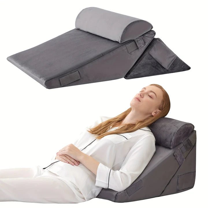 RESTWEDGE – Adjustable Memory Foam Wedge Pillow for Back and Leg Support with Portable Design
