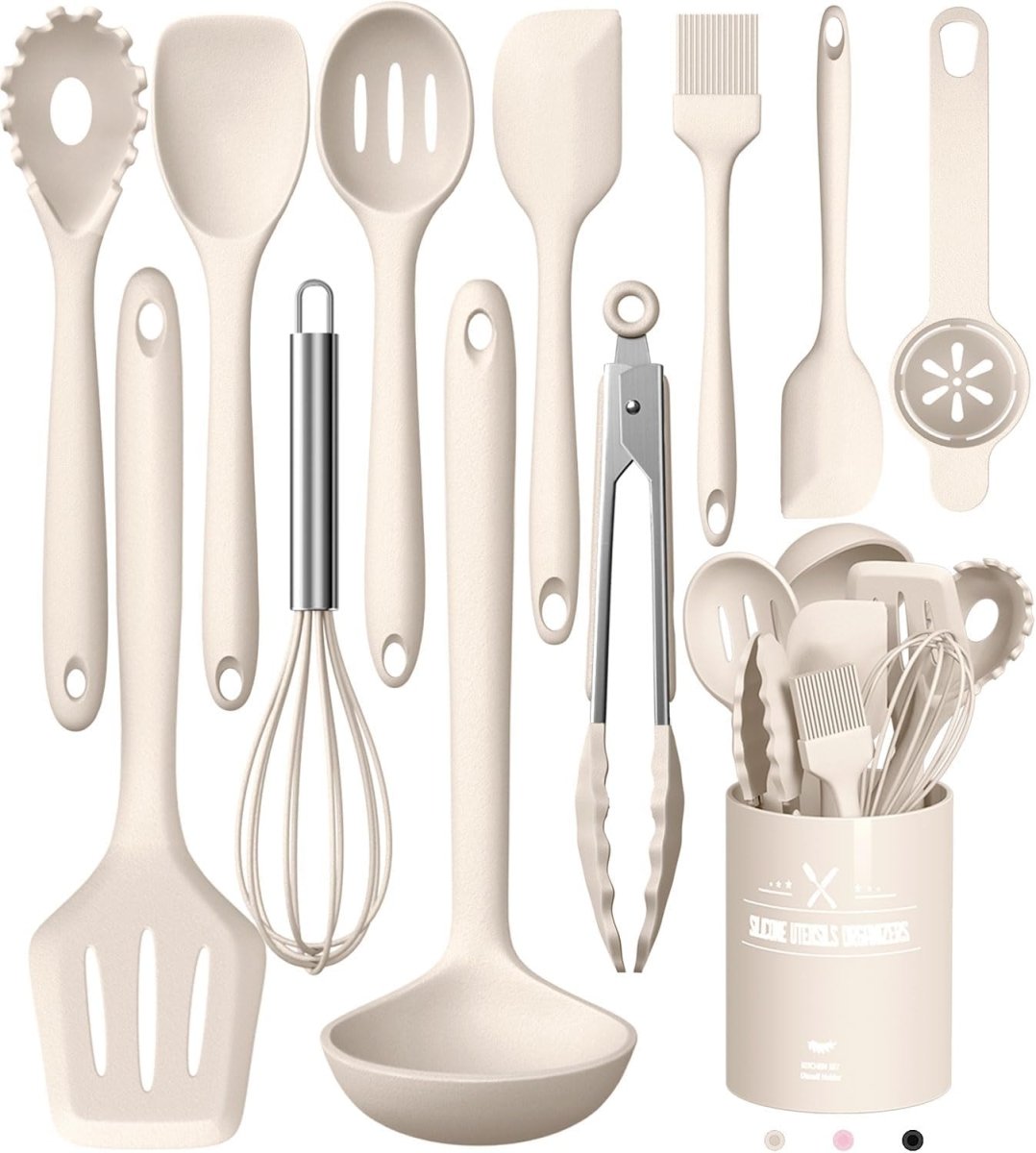 12-Piece Silicone Kitchen Utensil Set - Heat-Resistant Spatula, Ladle & More 0