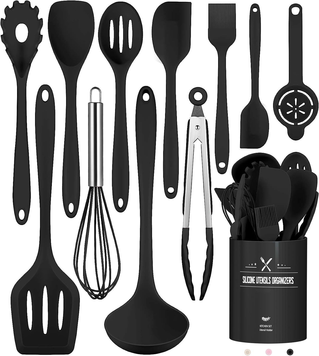 12-Piece Silicone Kitchen Utensil Set - Heat-Resistant Spatula, Ladle & More 3