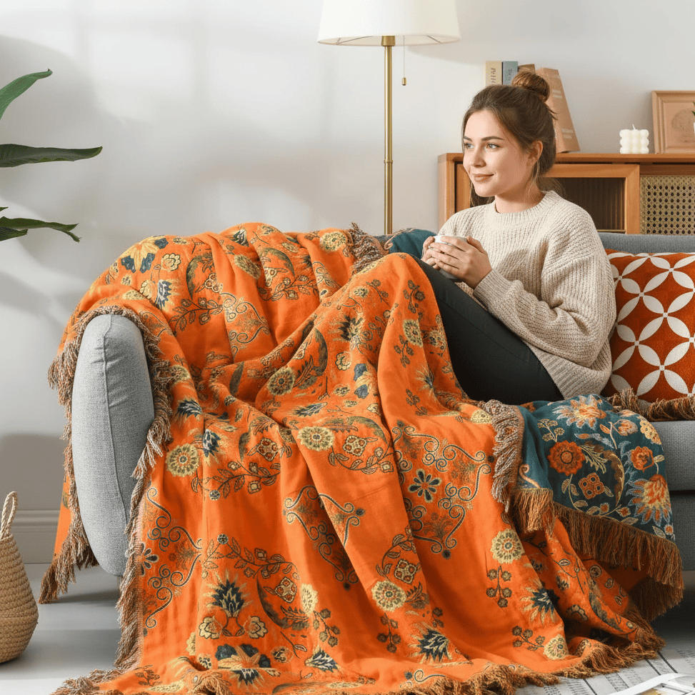 MARIGOLD – Reversible Throw Blanket for Cozy Home Comfort