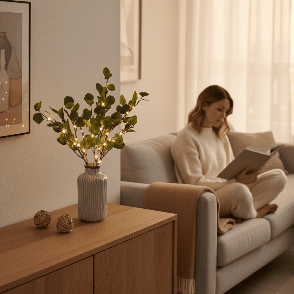 GLOWSTEM – 70cm LED Twig Lamp with Natural Woodland Aesthetic