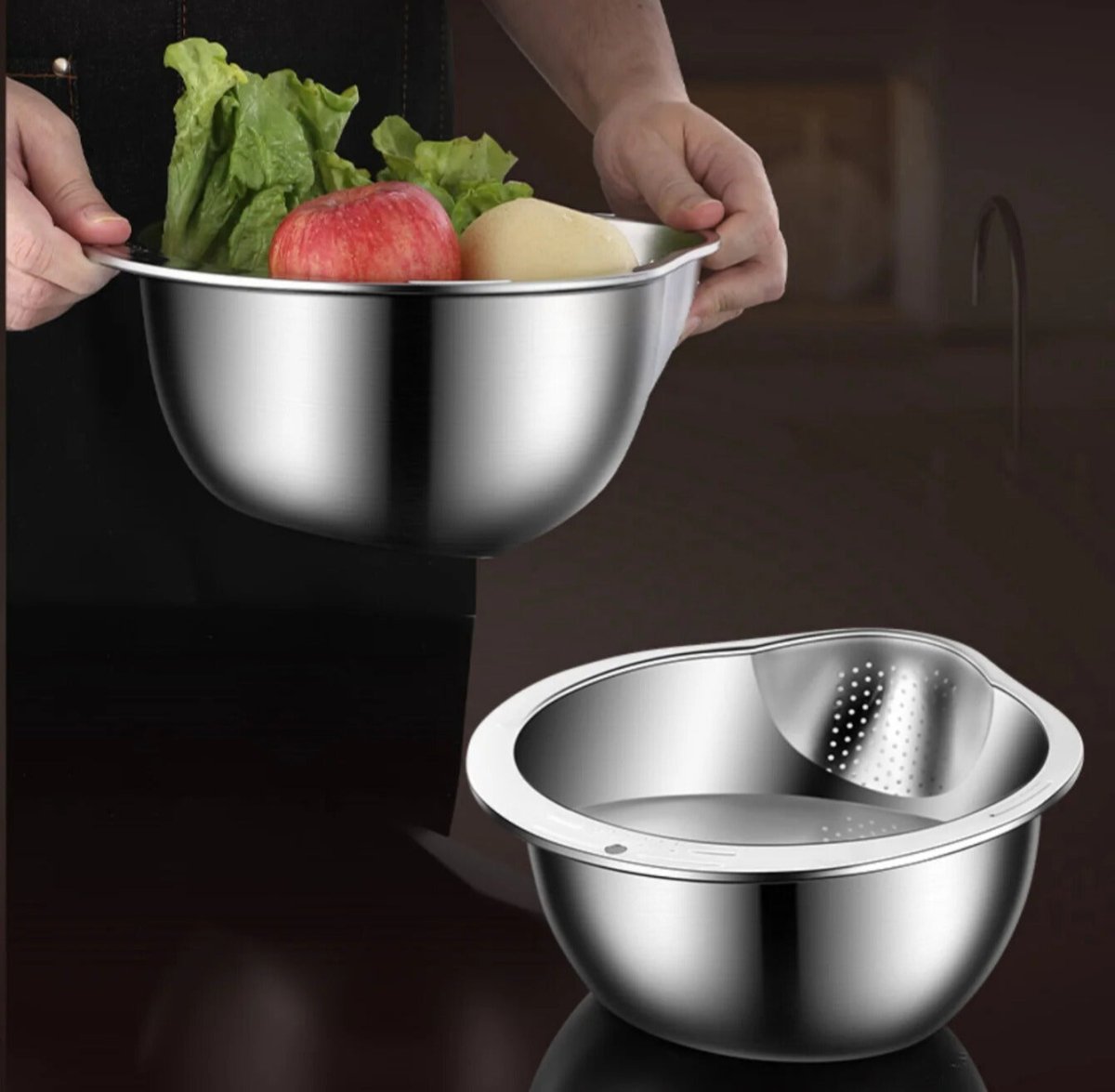 NEATIX – Rice Washing Bowl with Fine Drain Mesh