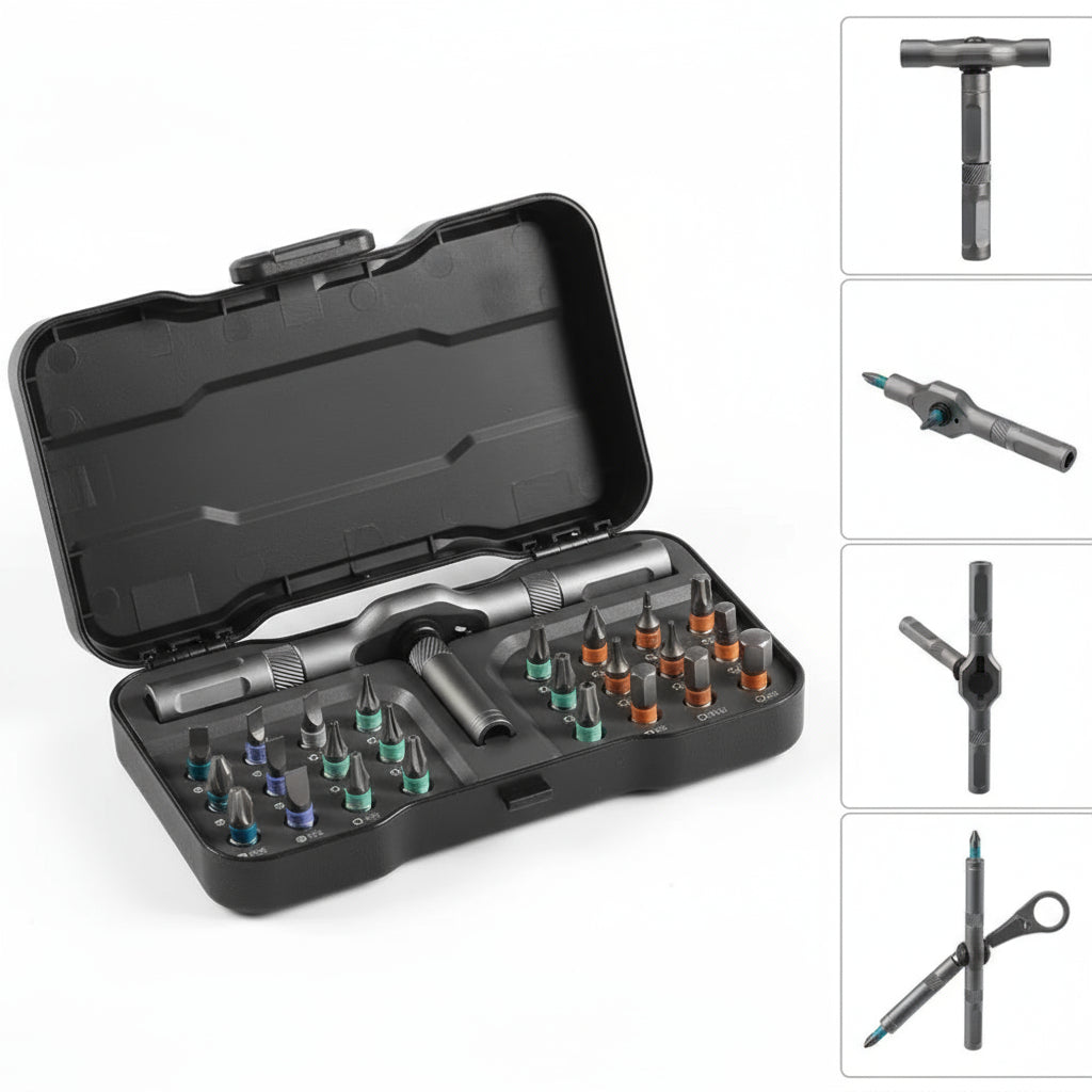 24-in-1 Magnetic Screwdriver Kit with T-Shaped Handle for Home Repairs 0