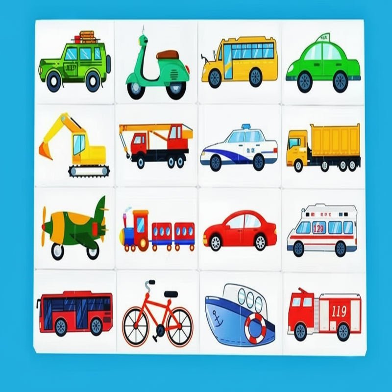 32 Pcs Enlightenment Card Matching Puzzle Early Education Cartoon Pattern Cognitive Boys and Girls Toys 8