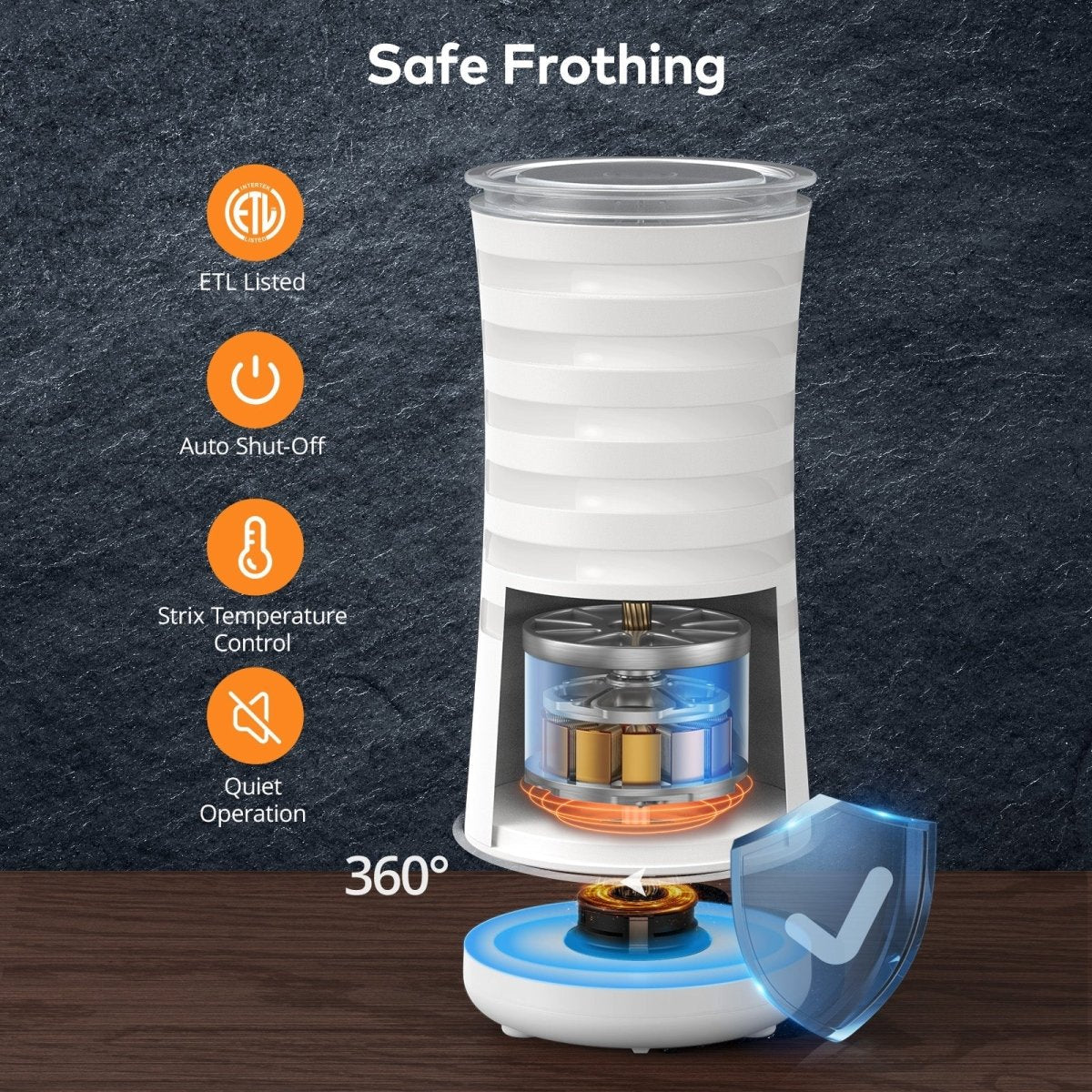 4-in-1 Milk Frother & Steamer with 240ml Capacity, Quick Frothing & Easy Clean 6