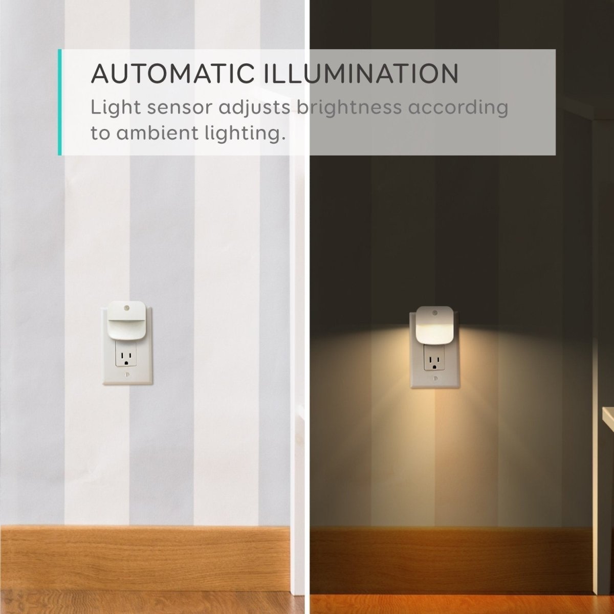 EASYGLOW – Warm White LED Plug-In Night Light (6 Pack) with Smart Sensor