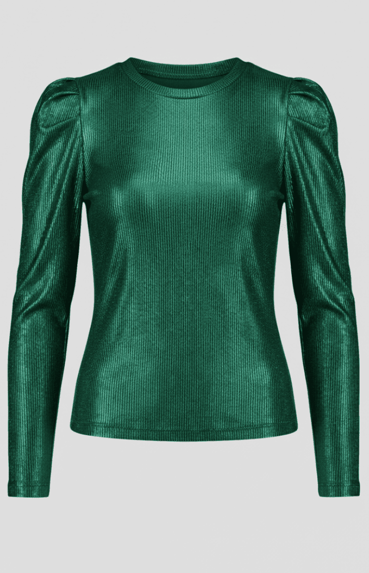 SHIMMERIA – Elegant Sparkling Evening Top with Dramatic Sleeves