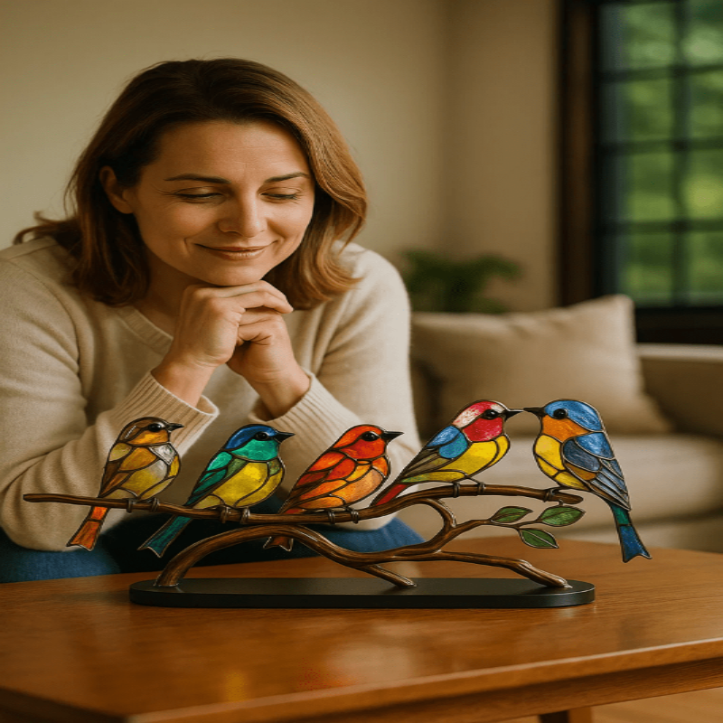 ARTISANFINCH – Handmade Colorful Acrylic Bird Statue for Decor 1