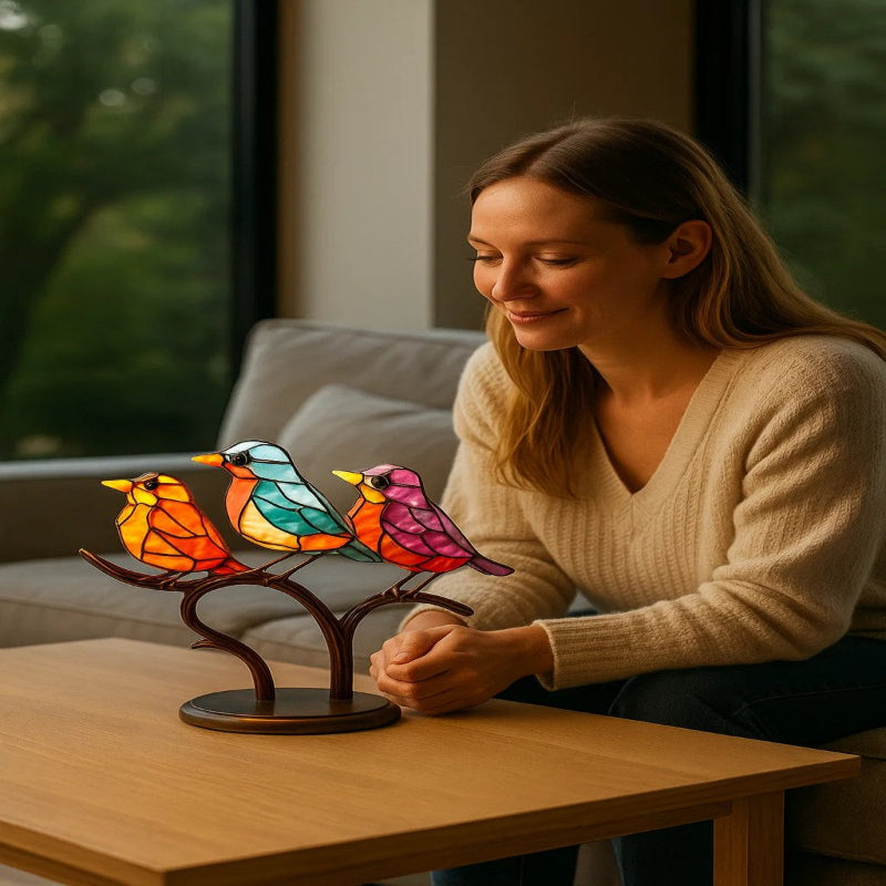 ARTISANFINCH – Handmade Colorful Acrylic Bird Statue for Decor 8