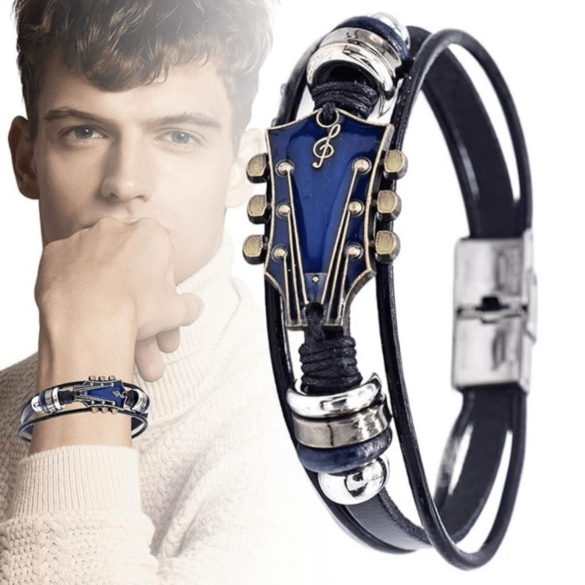 AXECHORD – Guitar Leather Bracelet with Vintage-Inspired Design 7