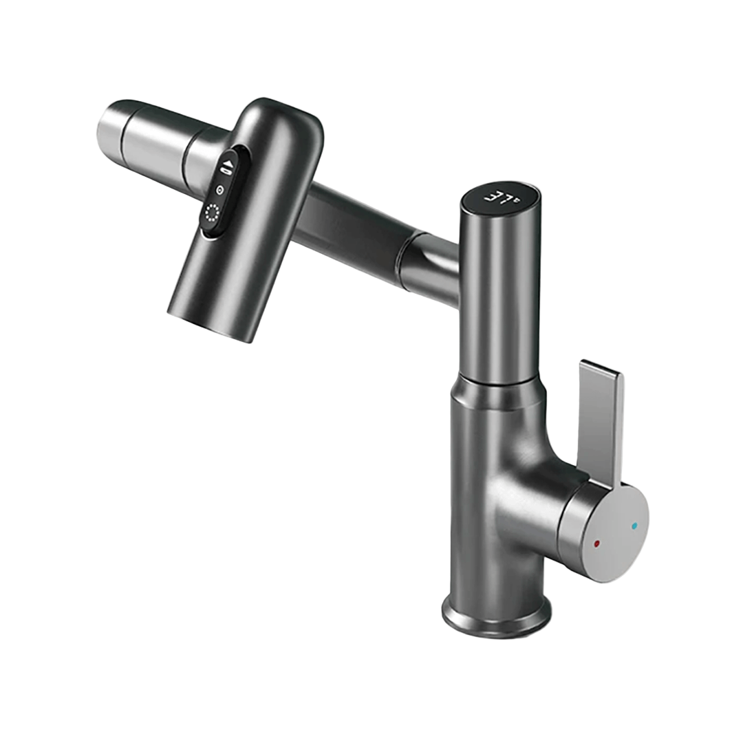 Adjustable 360° Kitchen Faucet with Temperature Display for Modern Homes 0