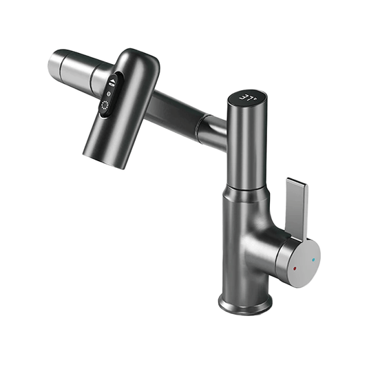 Adjustable 360° Kitchen Faucet with Temperature Display for Modern Homes 0