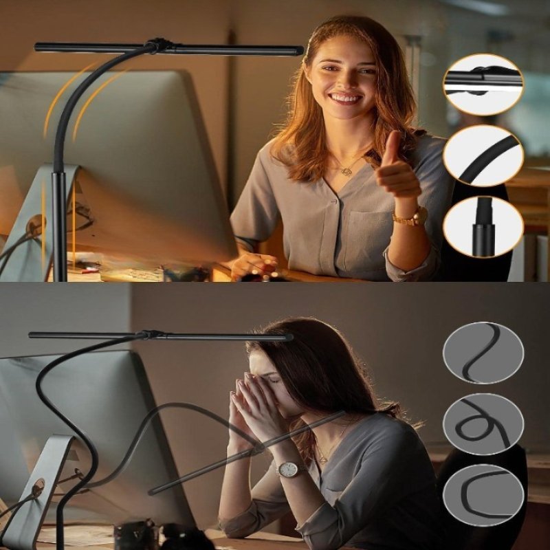 Adjustable LED Desk Lamp - 25 Lighting Modes, Eye-Caring Gooseneck Task Light for Table 3