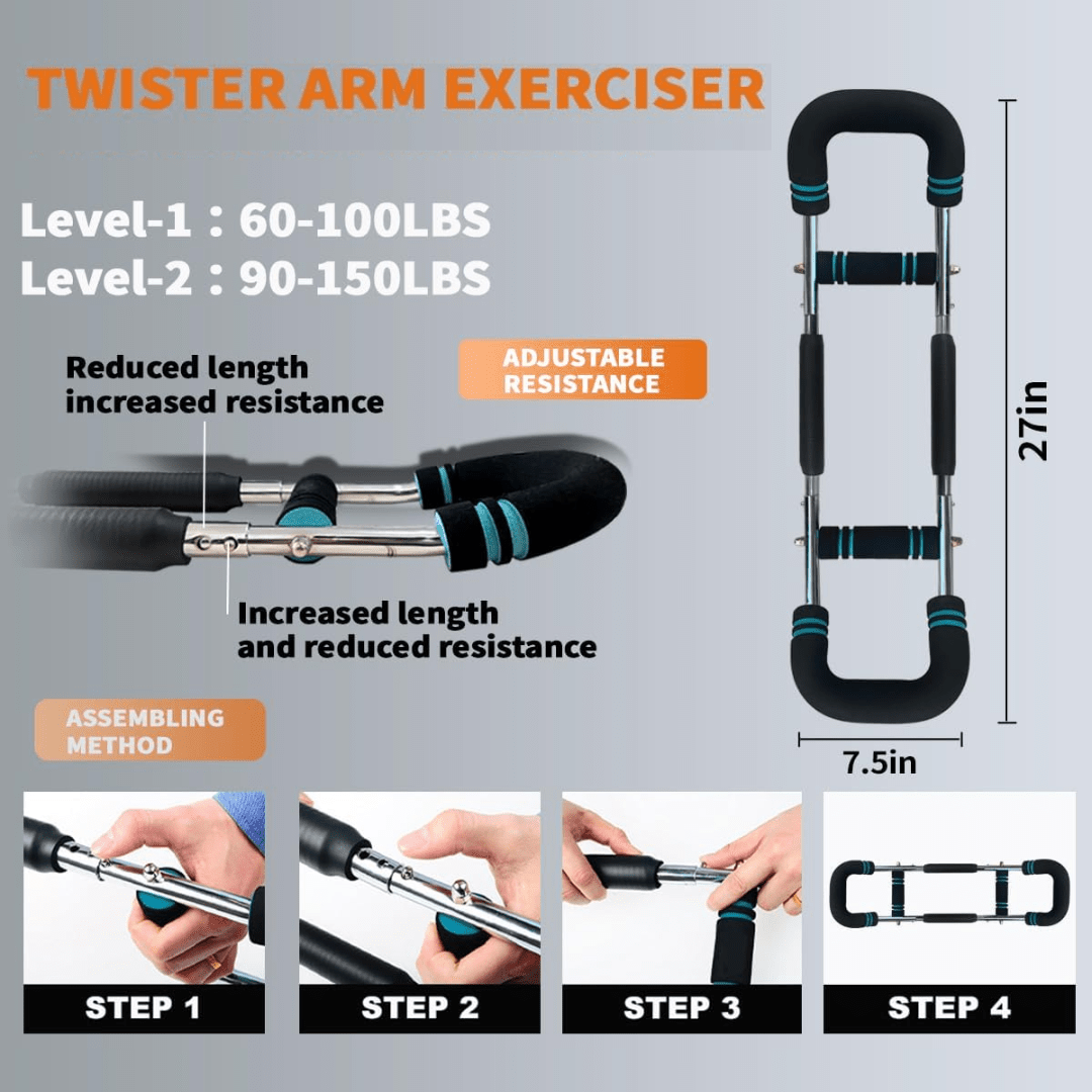 FLEXISTICK – Adjustable Training Stick with Customizable Resistance for Arm and Chest Strength