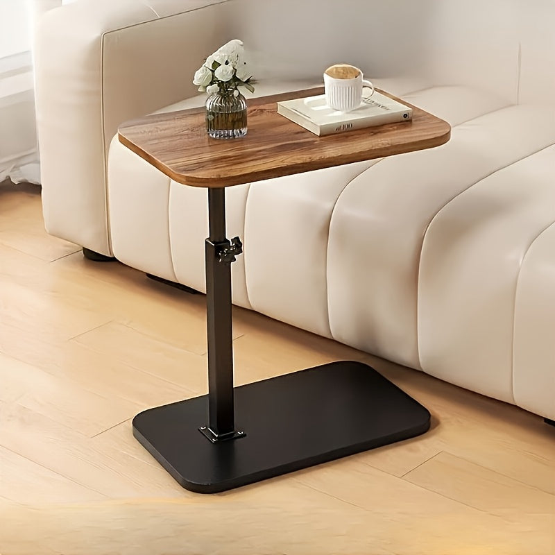 ADJUSTA - Tavolino regolabile con piano in legno e struttura in metallo