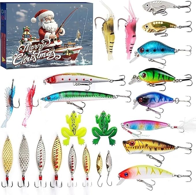 AngleVent – 24-Day Christmas Countdown for Anglers with Tackle Set