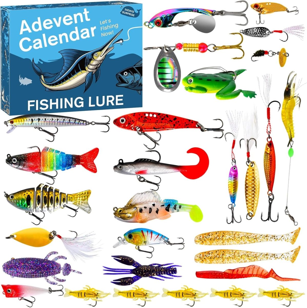 AngleVent – 24-Day Christmas Countdown for Anglers with Tackle Set