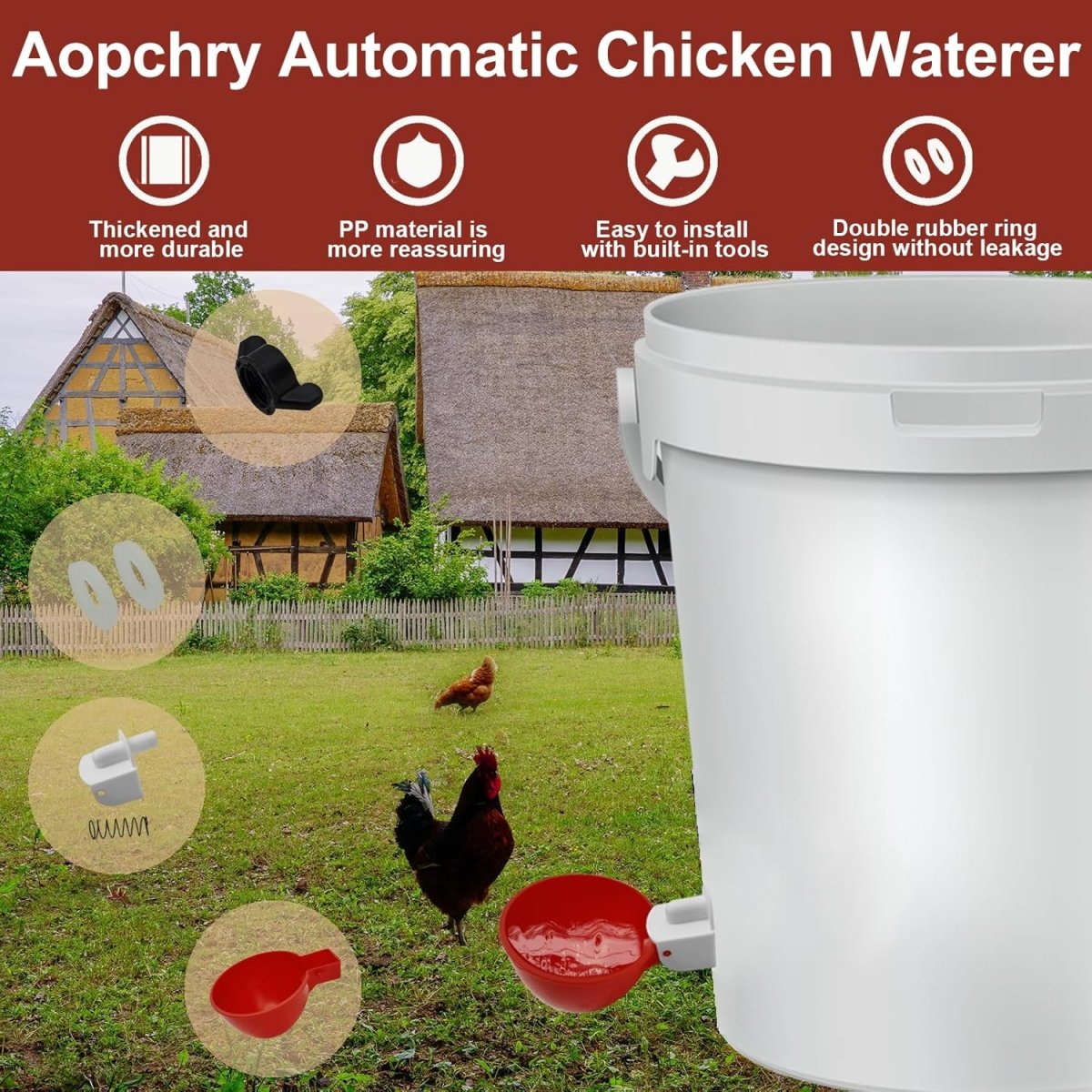 Aquaquill – Automatic Chicken Waterer for Fresh Water and Effortless Hydration
