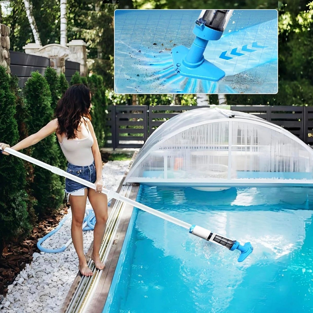 Aquavac – Cordless Pool Vacuum with Telescopic Pole for Easy Cleaning