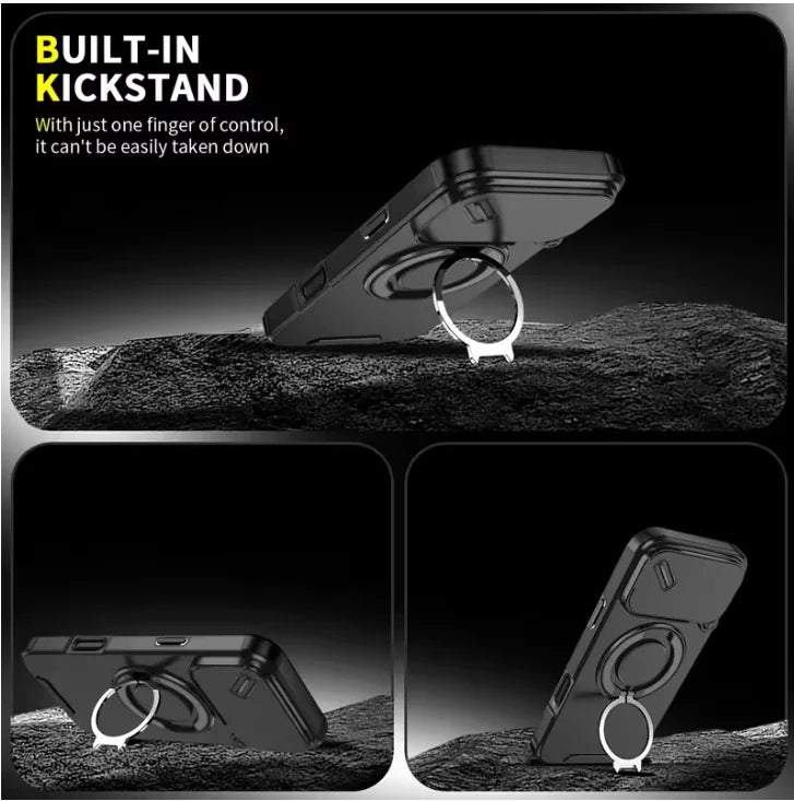 Armor Shockproof Magnetic Ring Stand Phone Case for iPhone 17 Series 1