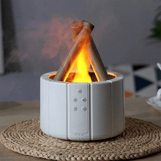 AuroMist Ultrasonic Flame Humidifier | Cozy bonfire light humidifier with aromatherapy function 0