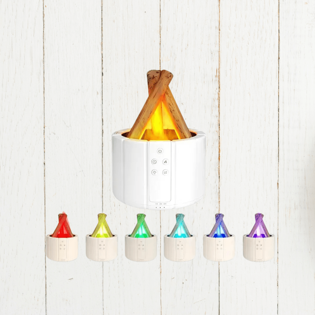AuroMist Ultrasonic Flame Humidifier | Cozy bonfire light humidifier with aromatherapy function 2