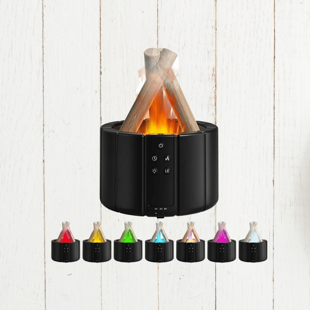 AuroMist Ultrasonic Flame Humidifier | Cozy bonfire light humidifier with aromatherapy function 3