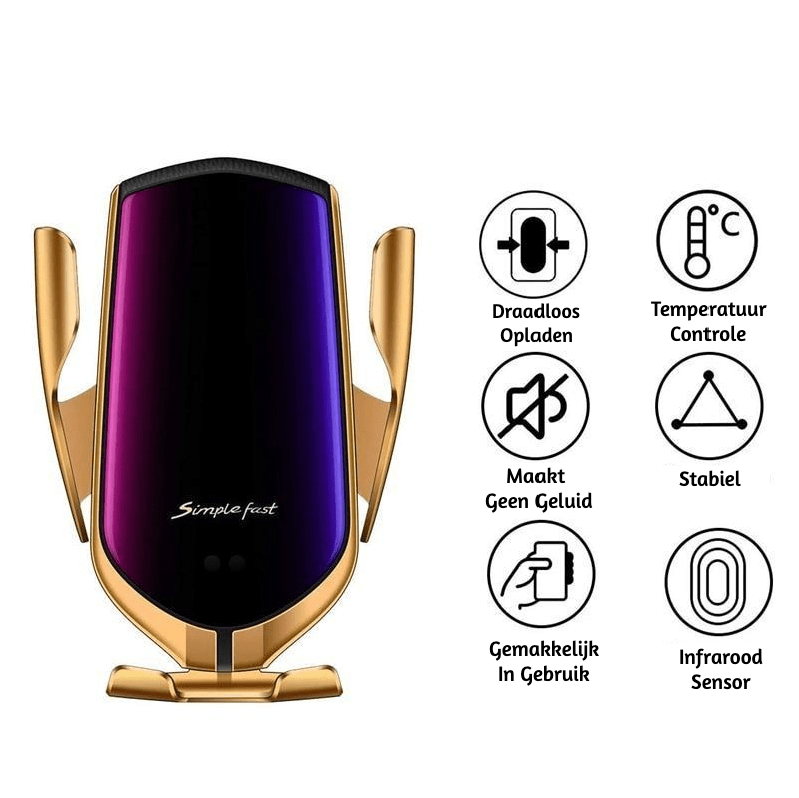 Automatic Clamping Phone Holder with Wireless Charging & 360-Degree Rotation 4