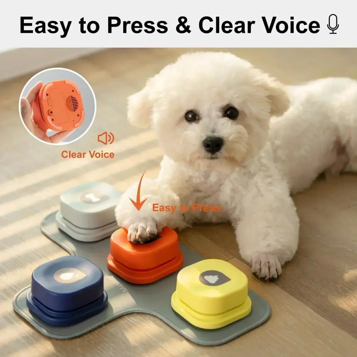 BARKTALK – Interactive voice buttons for dog training & communication