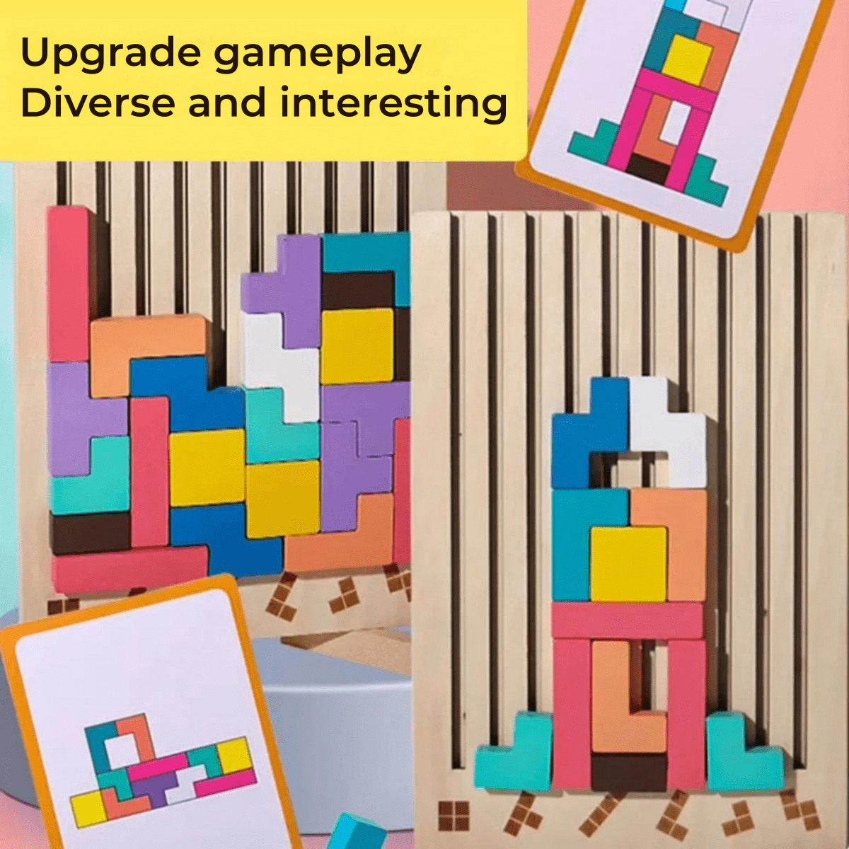 BLOCKWISE – Montessori Wood Tetris Stacking Toy for Learning and Play 2