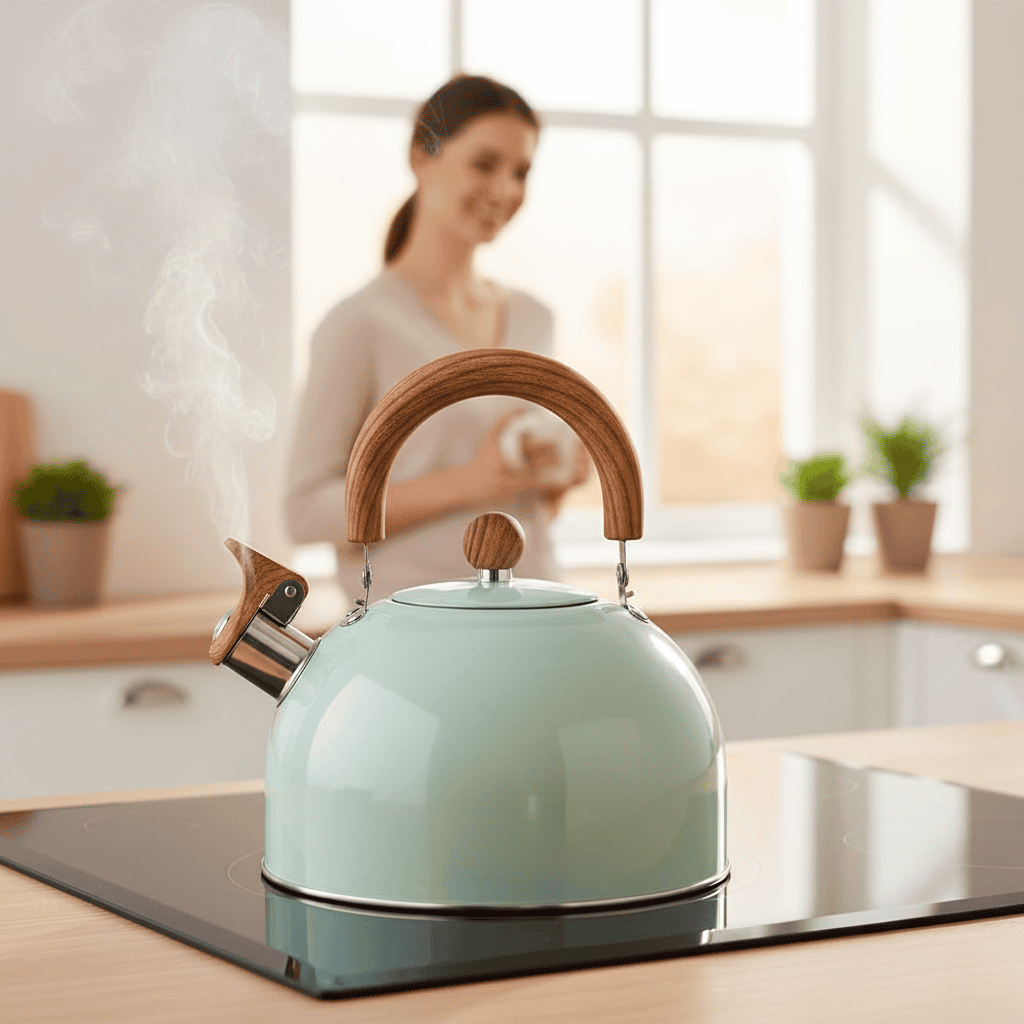 BOILVIA – 3L Whistling Stainless Kettle with Comfort Grip Handle 1