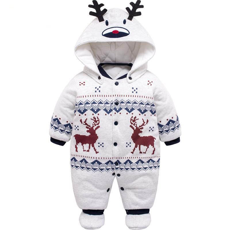 Baby Christmas Romper - Hooded Infant Romper in Soft Cotton for 0-12 Months 2