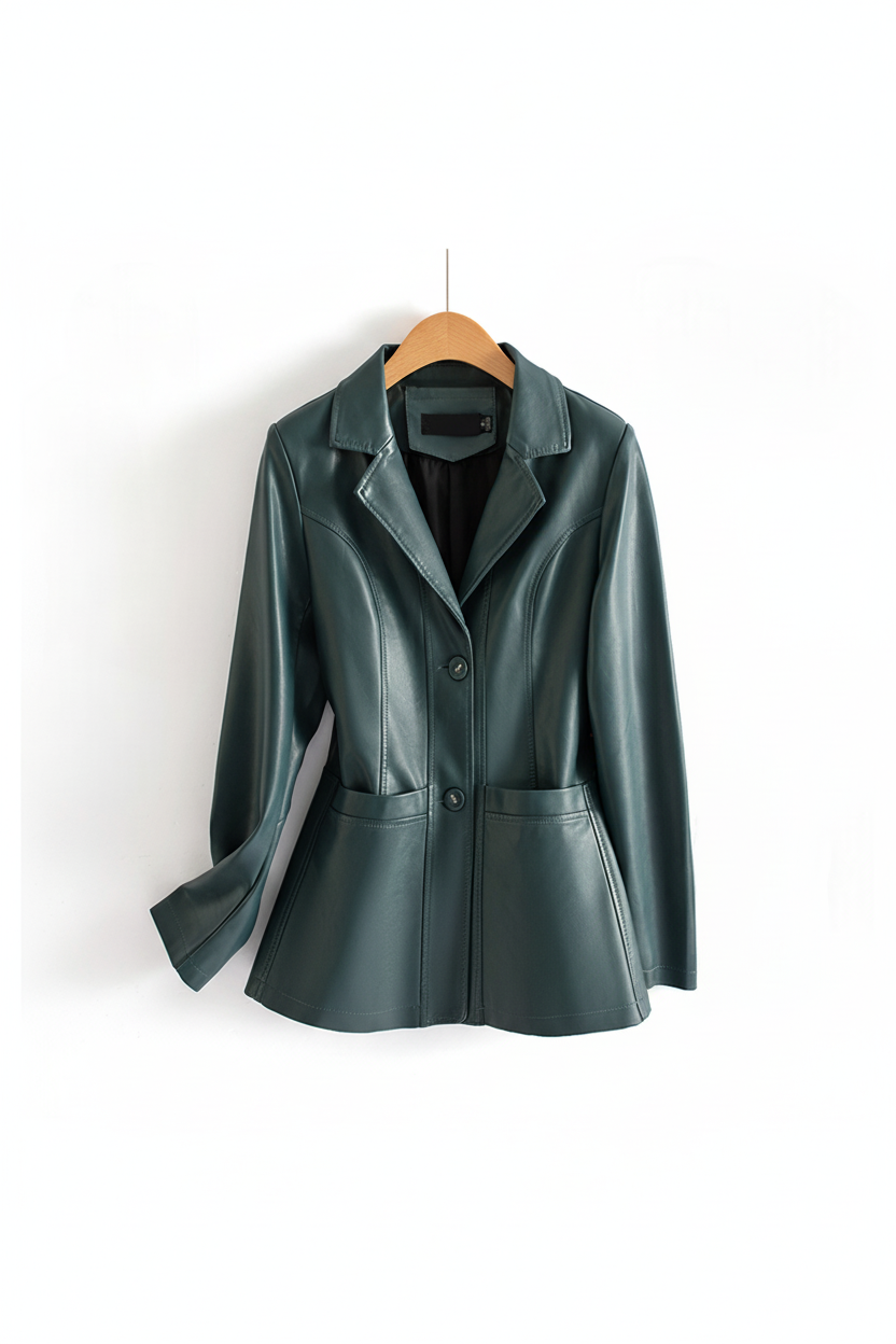 Bellatrix - Black Leather Jacket Women, Tailored Lambskin with Notched Lapels 3