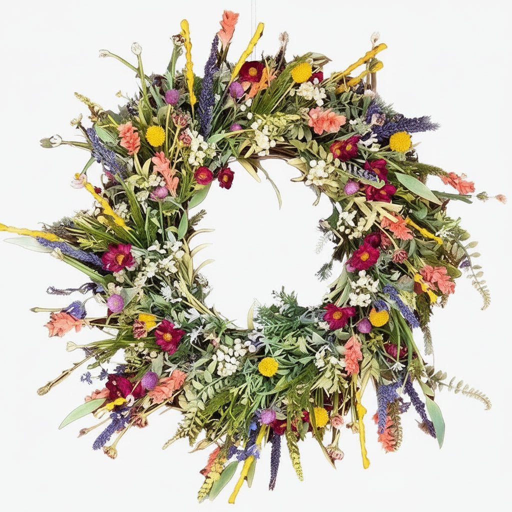 Bloomora - Handcrafted Living Door Wreath with Vibrant Floral Display 4