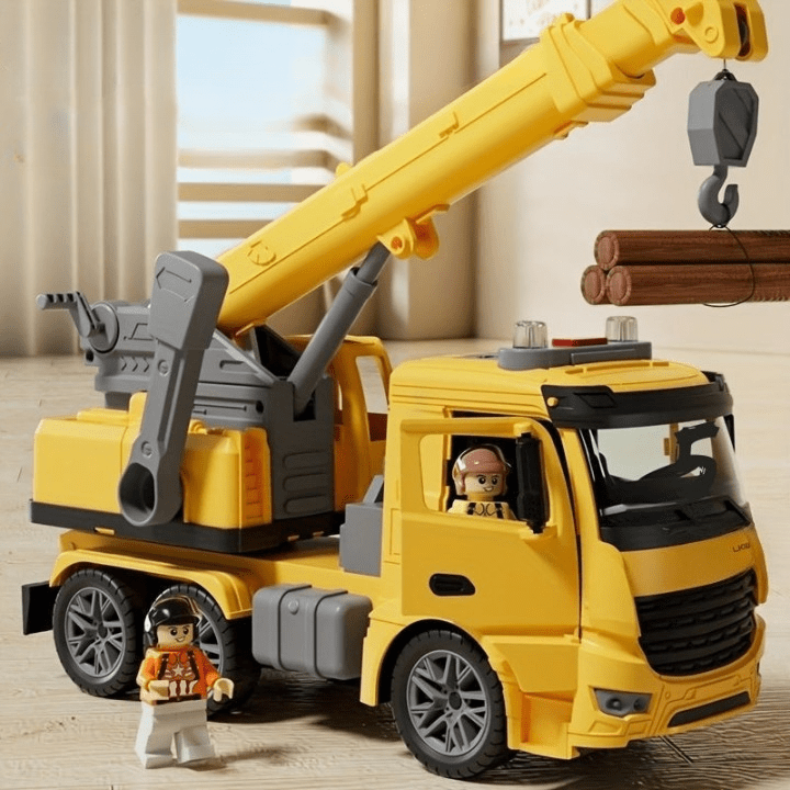 BuildPlay Crane Truck Toy – Construction Vehicle with Light, Sound & Movable Crane Arm (from 3 years) 5