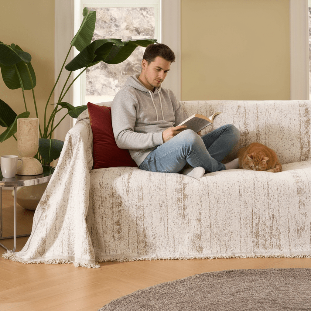 CHENILUX – Elegant Chenille Sofa Cover for Protection & Style 1