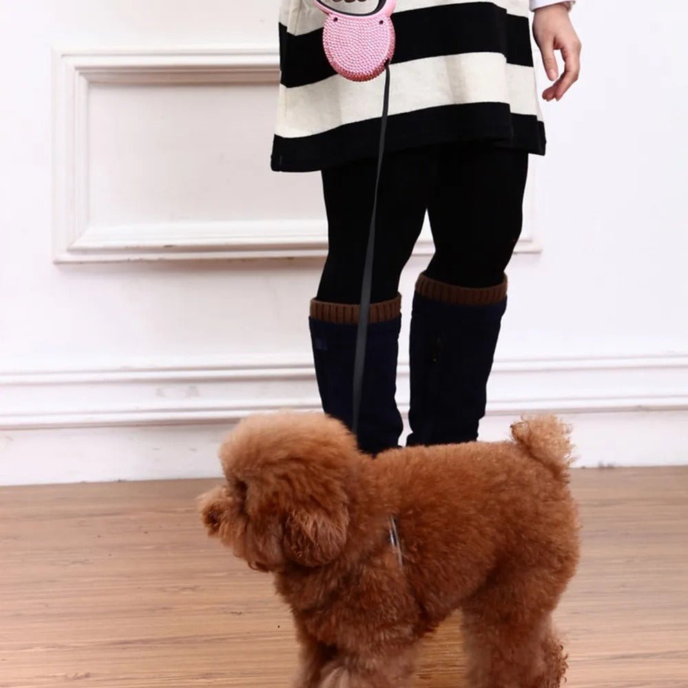 CHIC CANIN LEASH – Retractable dog leash with rhinestone design