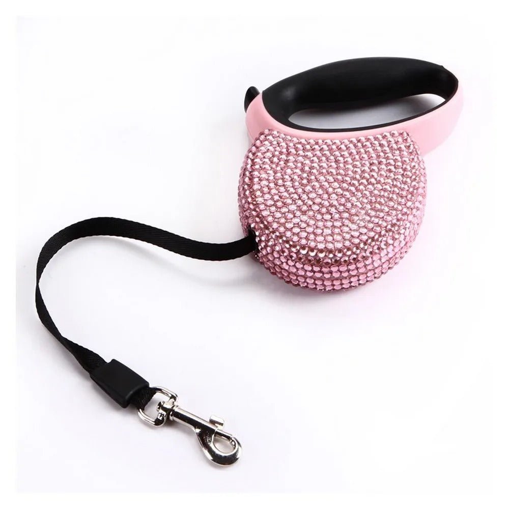 CHIC CANIN LEASH – Retractable dog leash with rhinestone design