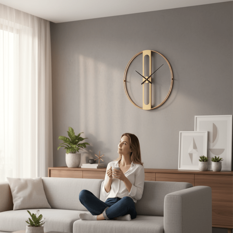 CHRONOLUX – 50cm Gold & Black Metal Wall Clock for Modern Decor 8