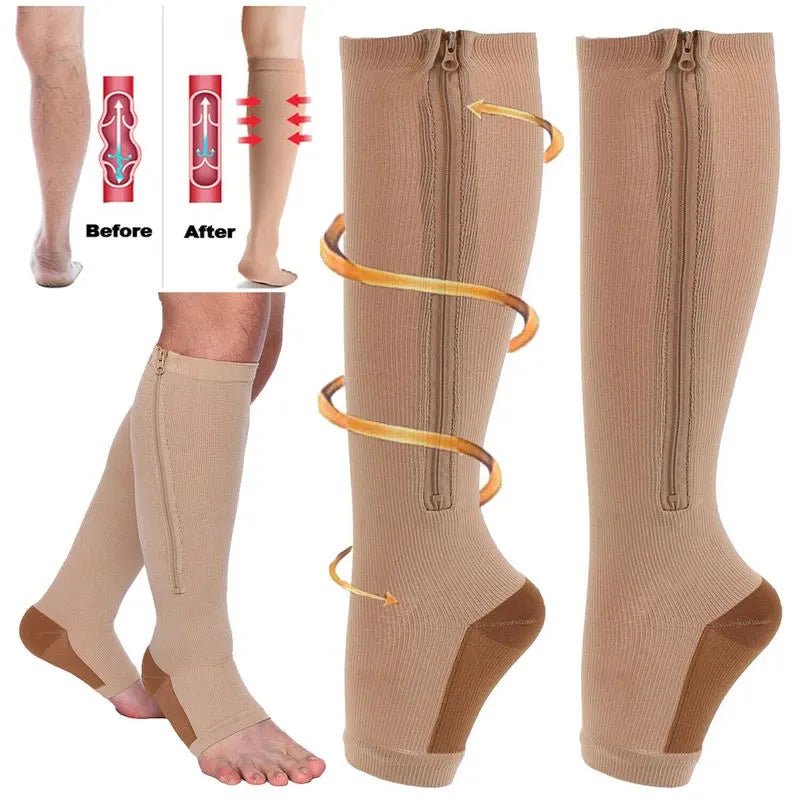 CIRCULOFLEX – Zipper Compression Socks 20-30 mmHg with Open Toe Design 8