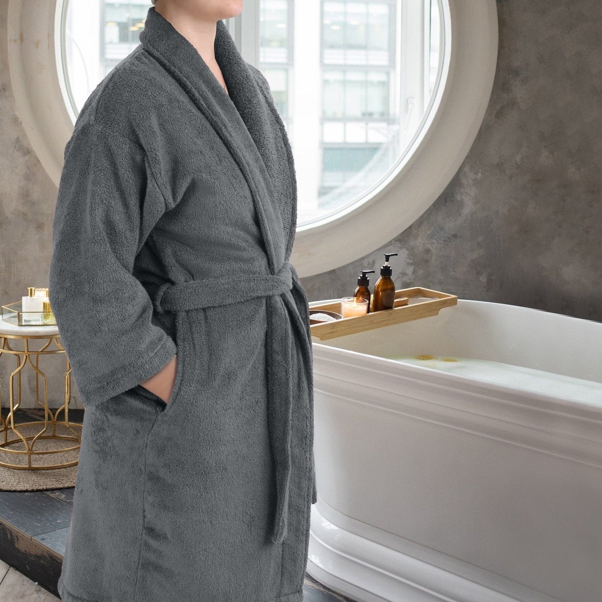 COTTONLUX – 100% Cotton Bathrobe with 600 GSM Absorbency 9