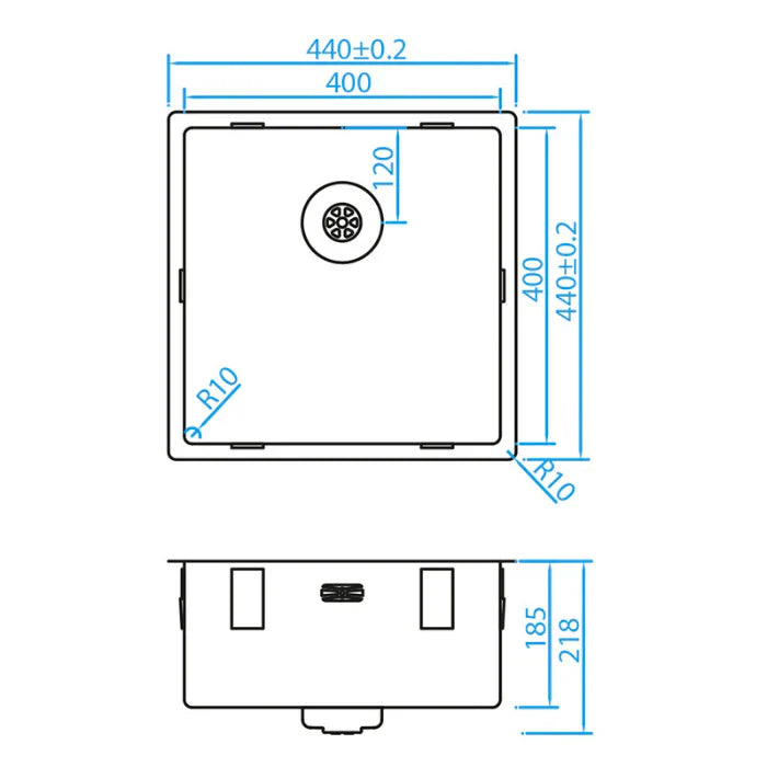 Caressi CAPP40R10CO Sink Copper Surface or Undermount or Flush Mount