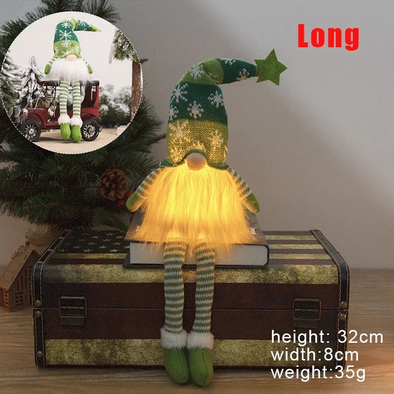 Charming LED Light Plush Gnome Doll Christmas Ornament for Holiday Decor 10