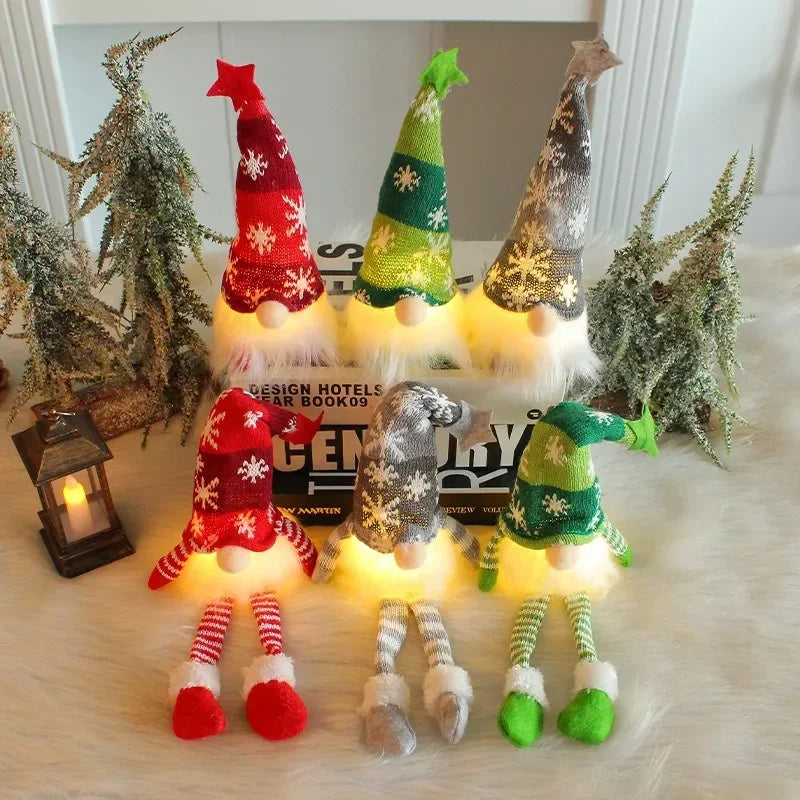 Charming LED Light Plush Gnome Doll Christmas Ornament for Holiday Decor 2