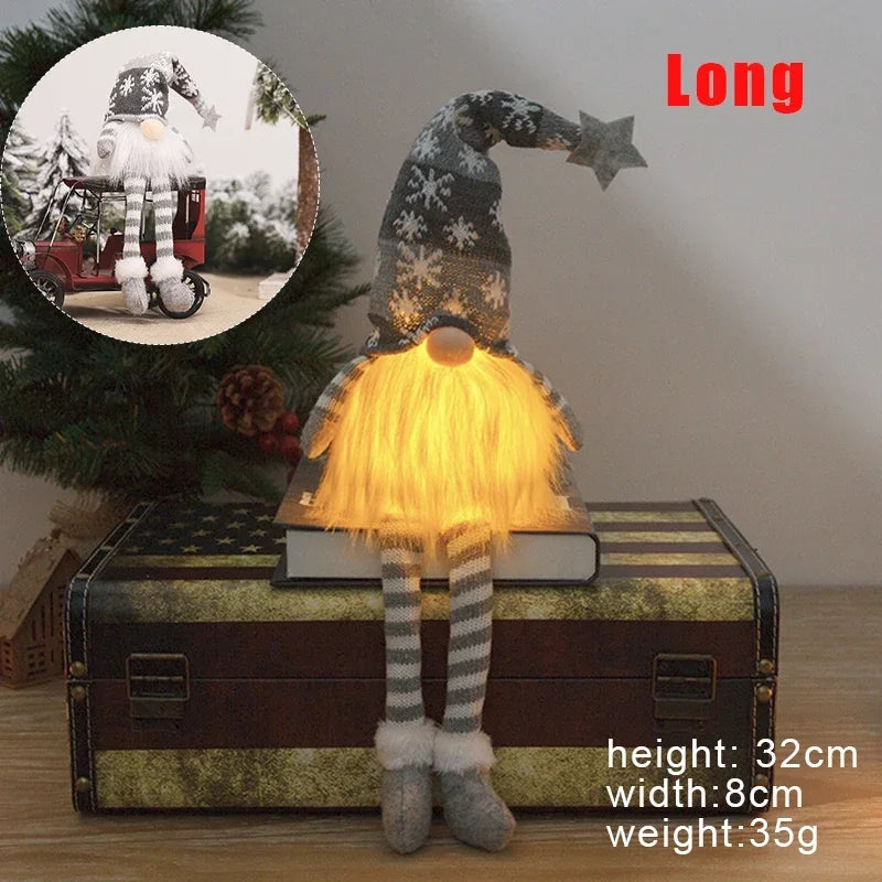 Charming LED Light Plush Gnome Doll Christmas Ornament for Holiday Decor 8