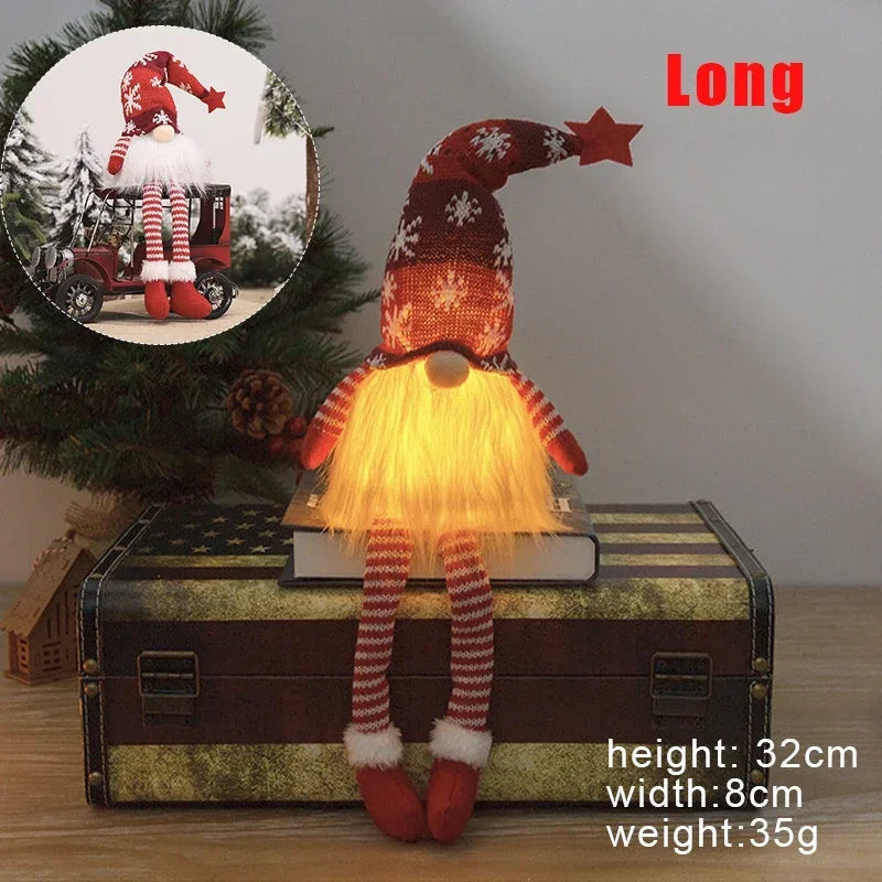 Charming LED Light Plush Gnome Doll Christmas Ornament for Holiday Decor 9