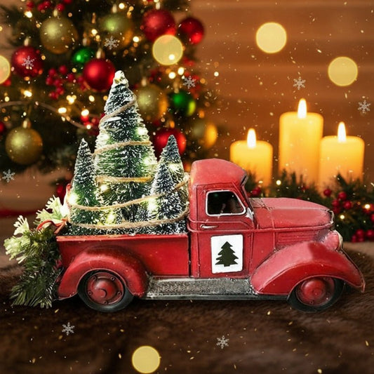 Charming Vintage Red Truck Christmas Ornament with Mini Tree for Tree Decorations 6