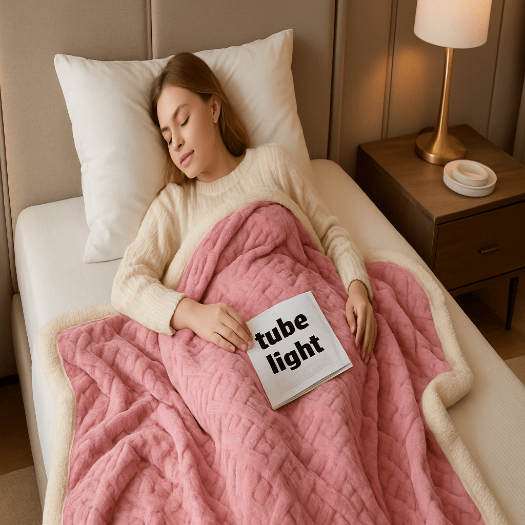 LAMBSOFT – Cozy Woolen Throw Blanket for Home & Office Comfort