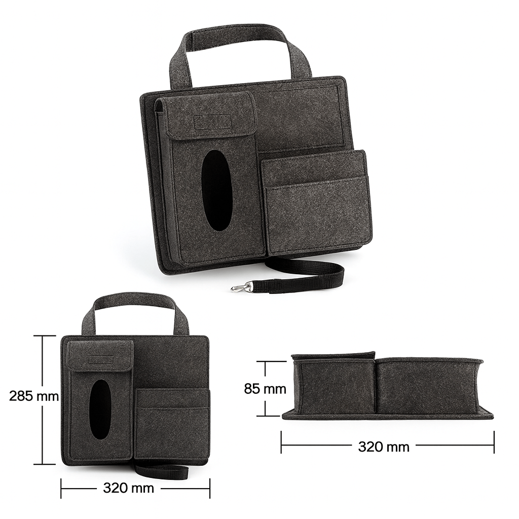 SEATSTASH – Universal fit car seat back organizer with 4 storage pockets