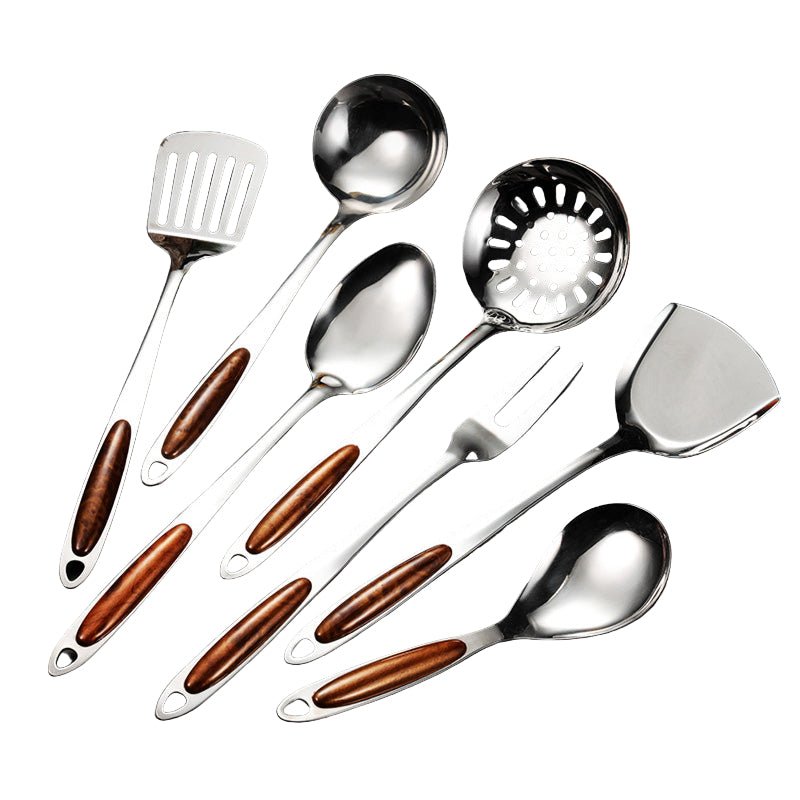ChefStyle - 5-Piece Stainless Steel Kitchen Utensil Set with Spatula, Ladle & Whisk 0